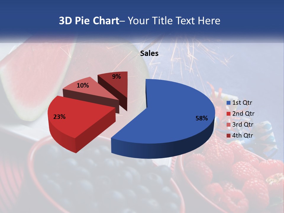A Plate Of Watermelon And Berries With A Sparkler PowerPoint Template