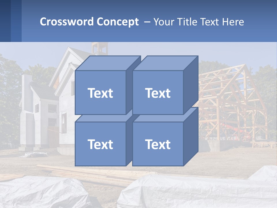 A House Under Construction With A Blue Sky In The Background PowerPoint Template