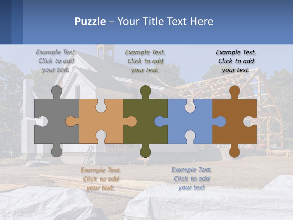 A House Under Construction With A Blue Sky In The Background PowerPoint Template