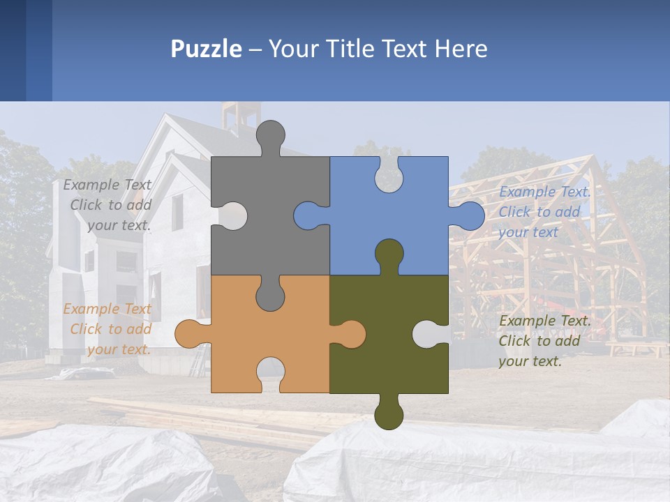 A House Under Construction With A Blue Sky In The Background PowerPoint Template