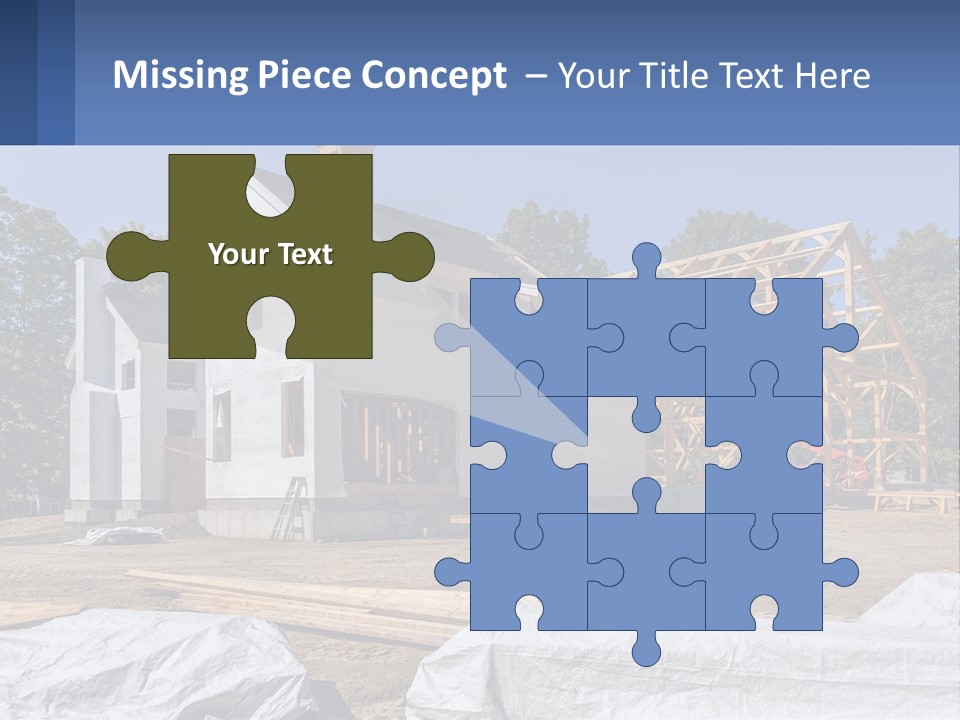 A House Under Construction With A Blue Sky In The Background PowerPoint Template