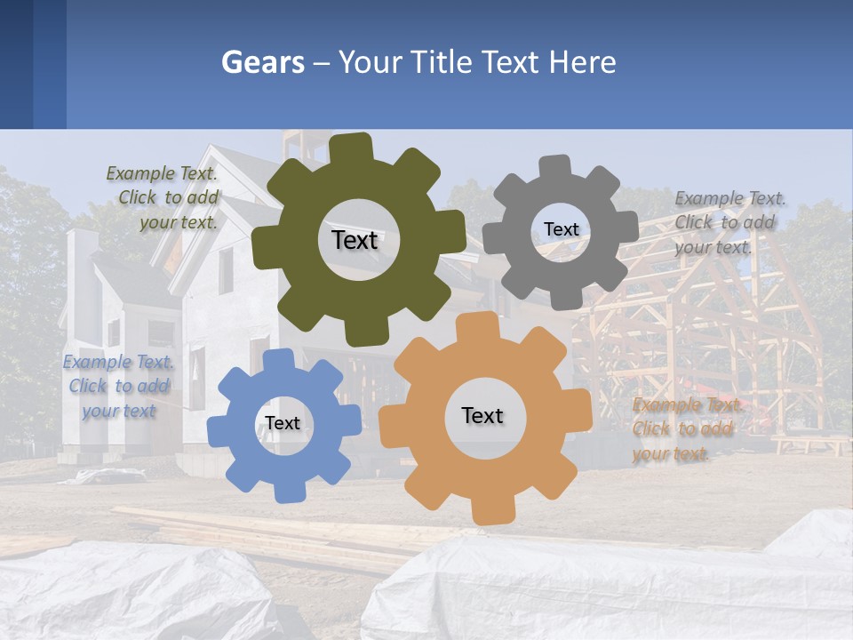 A House Under Construction With A Blue Sky In The Background PowerPoint Template