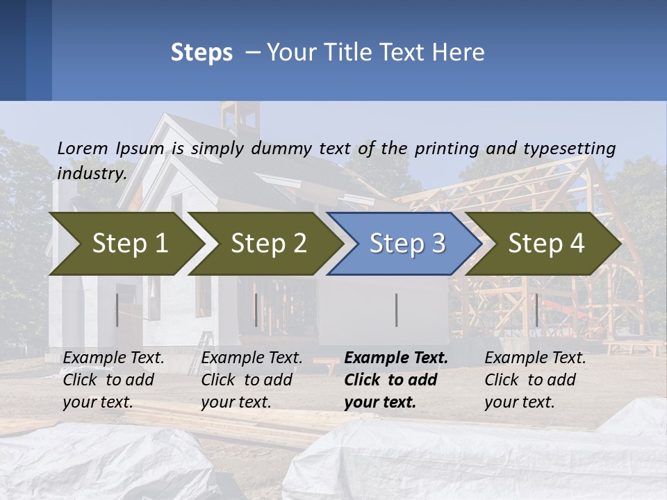 A House Under Construction With A Blue Sky In The Background PowerPoint Template