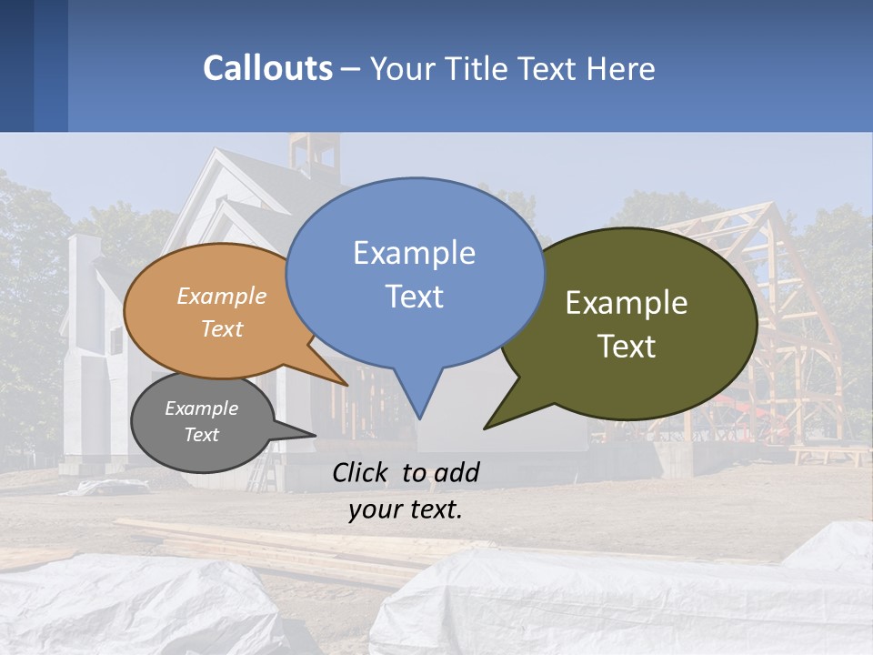 A House Under Construction With A Blue Sky In The Background PowerPoint Template