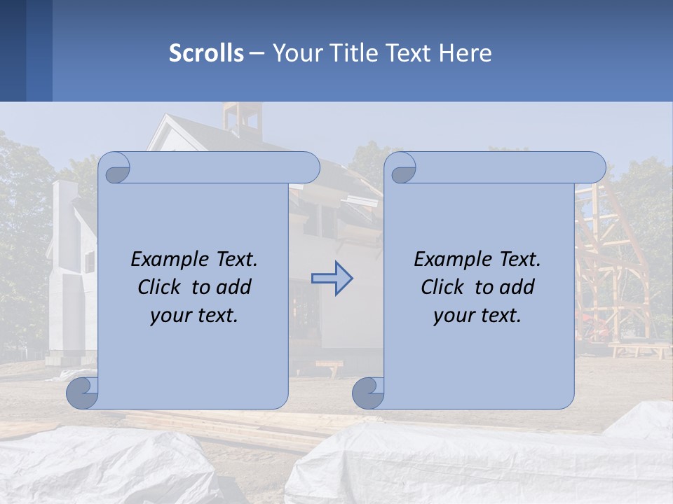 A House Under Construction With A Blue Sky In The Background PowerPoint Template