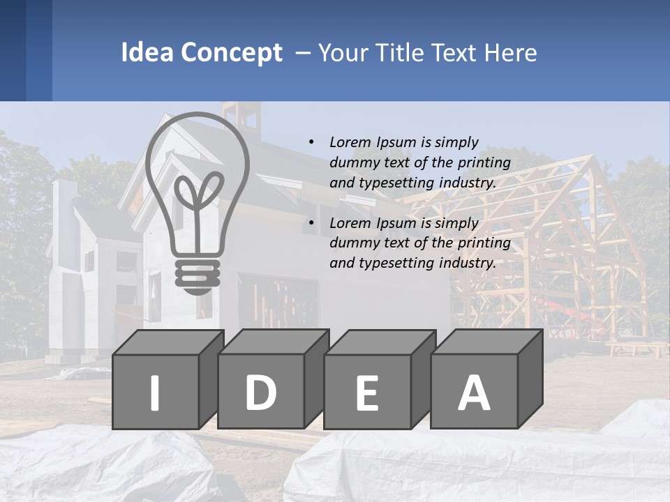 A House Under Construction With A Blue Sky In The Background PowerPoint Template