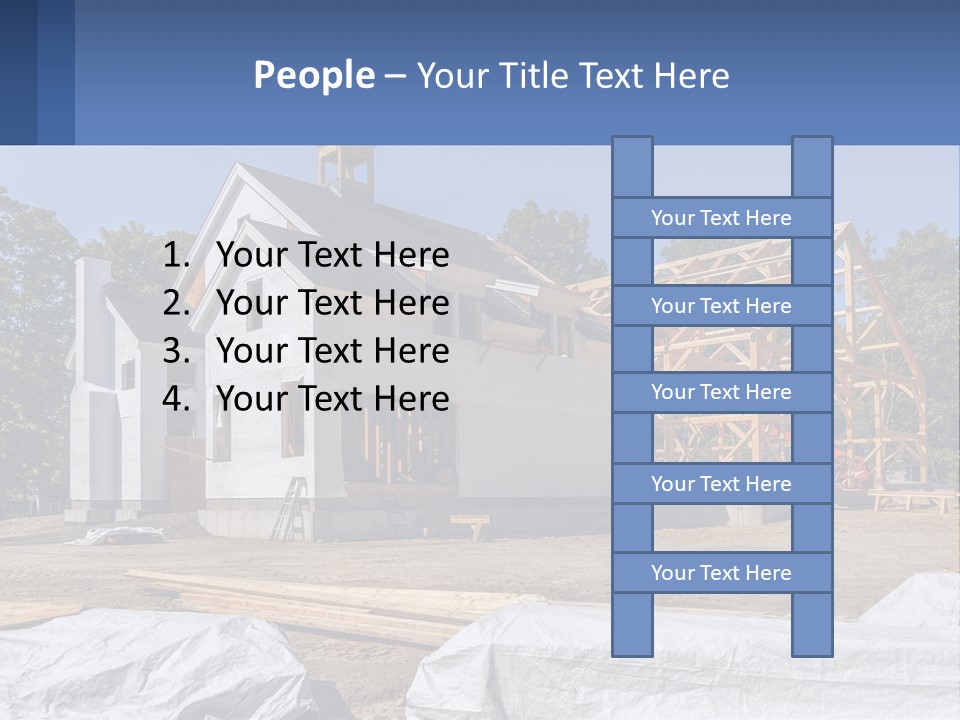 A House Under Construction With A Blue Sky In The Background PowerPoint Template