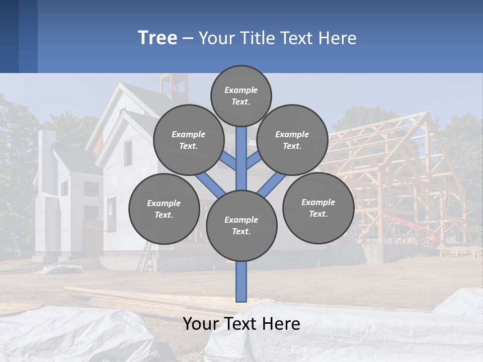 A House Under Construction With A Blue Sky In The Background PowerPoint Template