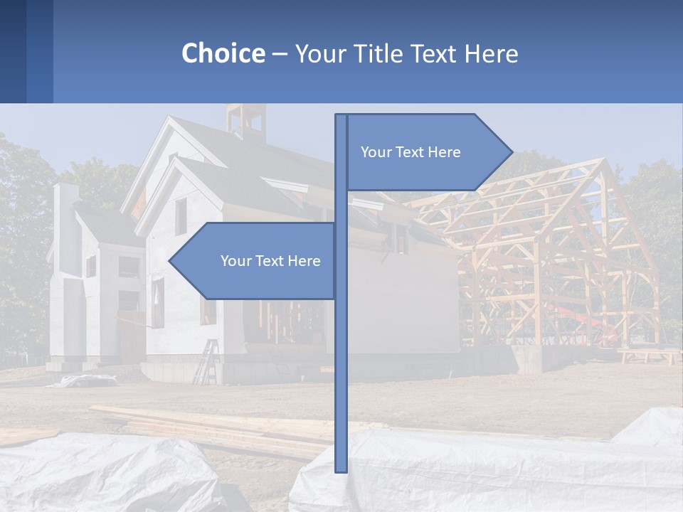 A House Under Construction With A Blue Sky In The Background PowerPoint Template