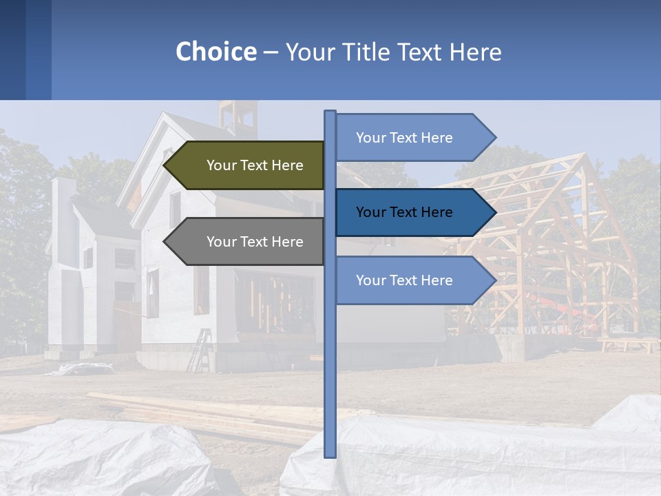 A House Under Construction With A Blue Sky In The Background PowerPoint Template