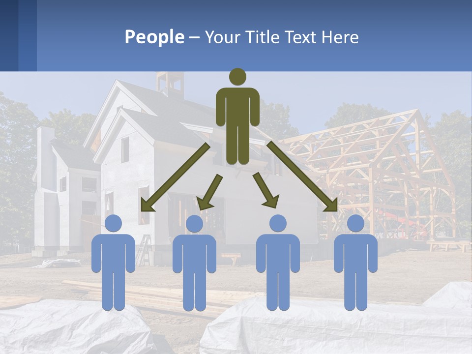 A House Under Construction With A Blue Sky In The Background PowerPoint Template