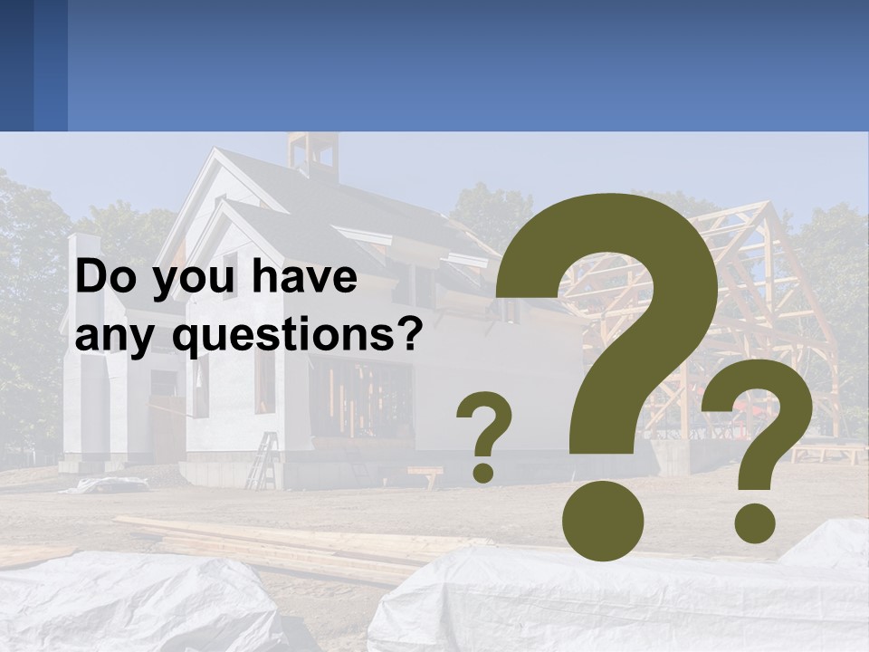 A House Under Construction With A Blue Sky In The Background PowerPoint Template