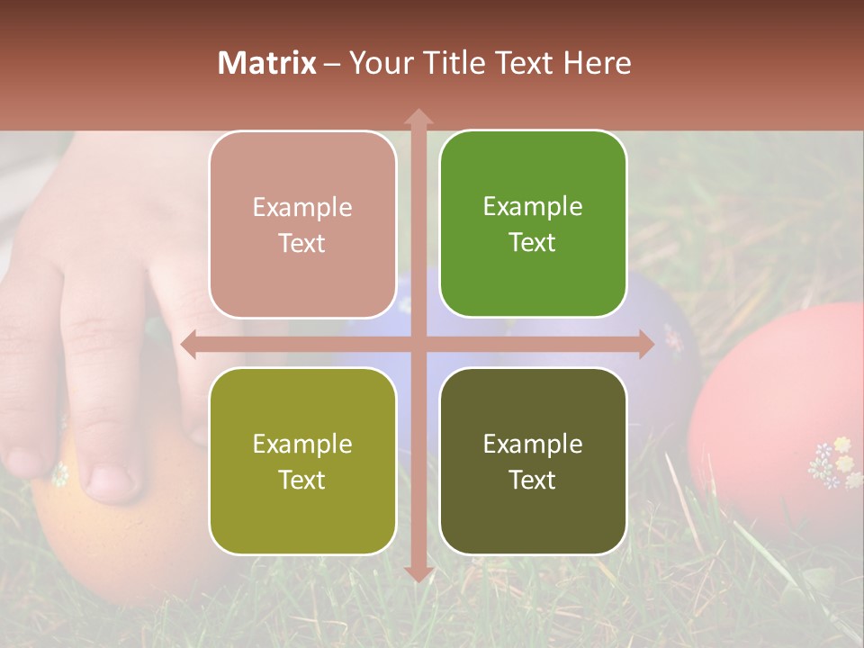 A Child's Hand Touching An Egg On The Grass PowerPoint Template