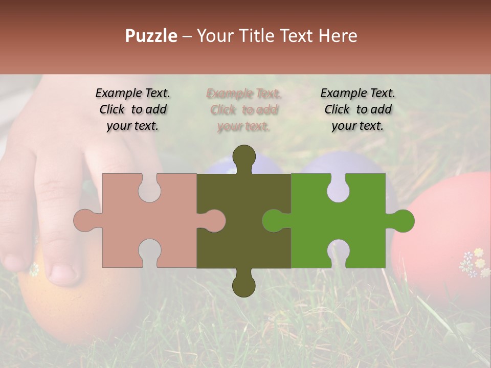 A Child's Hand Touching An Egg On The Grass PowerPoint Template