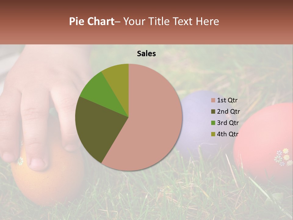A Child's Hand Touching An Egg On The Grass PowerPoint Template
