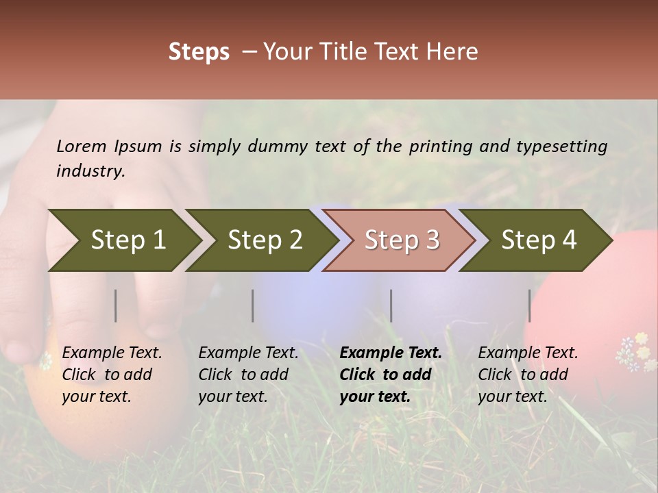 A Child's Hand Touching An Egg On The Grass PowerPoint Template