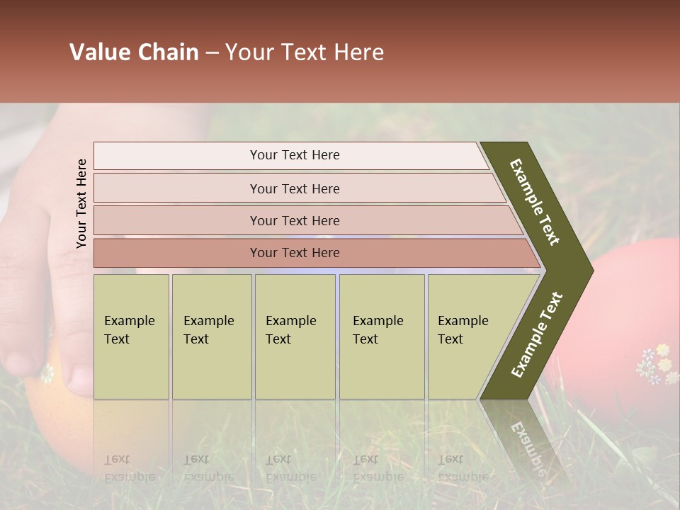 A Child's Hand Touching An Egg On The Grass PowerPoint Template