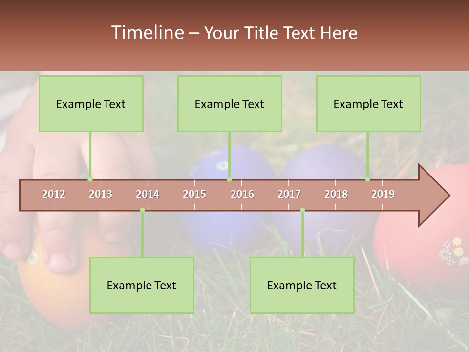 A Child's Hand Touching An Egg On The Grass PowerPoint Template
