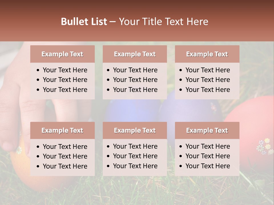 A Child's Hand Touching An Egg On The Grass PowerPoint Template