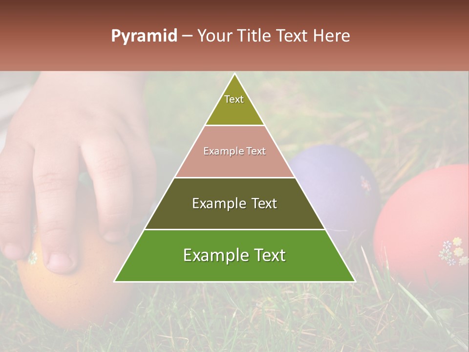 A Child's Hand Touching An Egg On The Grass PowerPoint Template