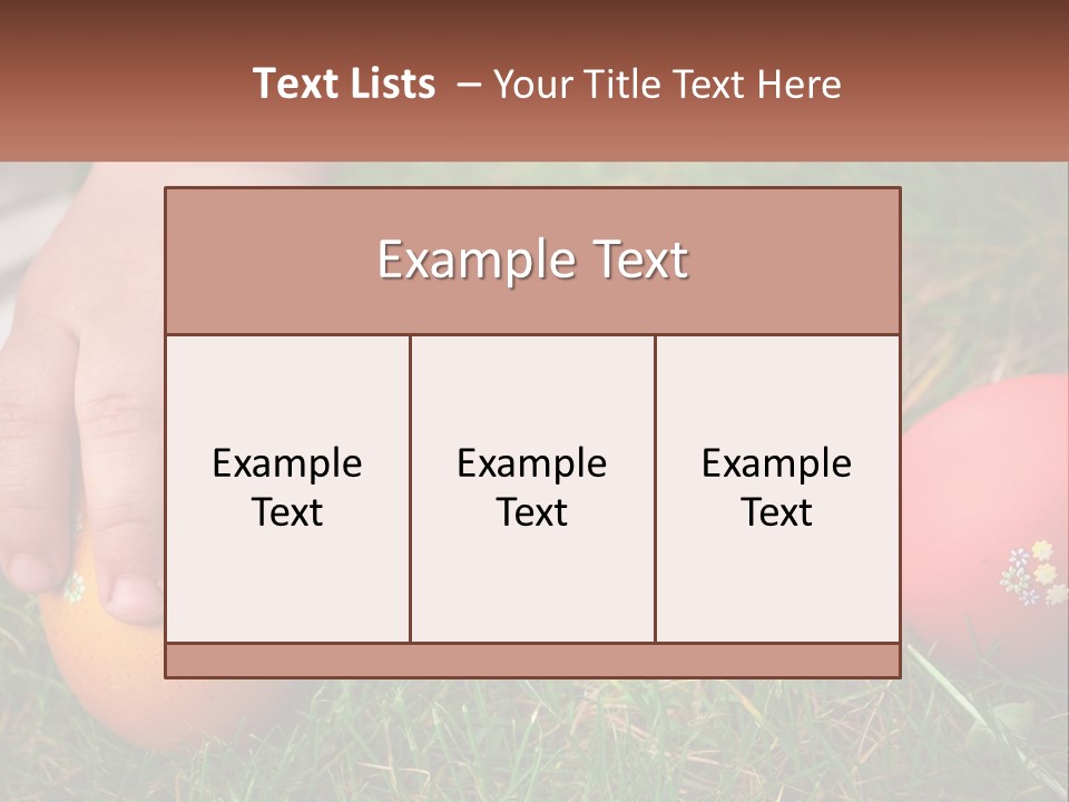 A Child's Hand Touching An Egg On The Grass PowerPoint Template
