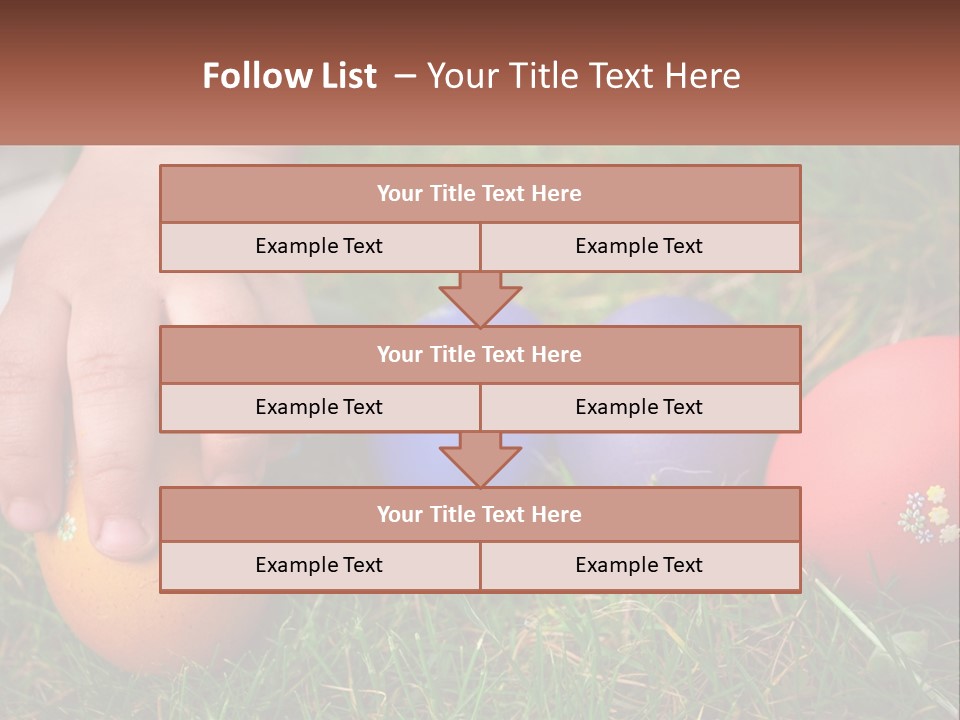 A Child's Hand Touching An Egg On The Grass PowerPoint Template