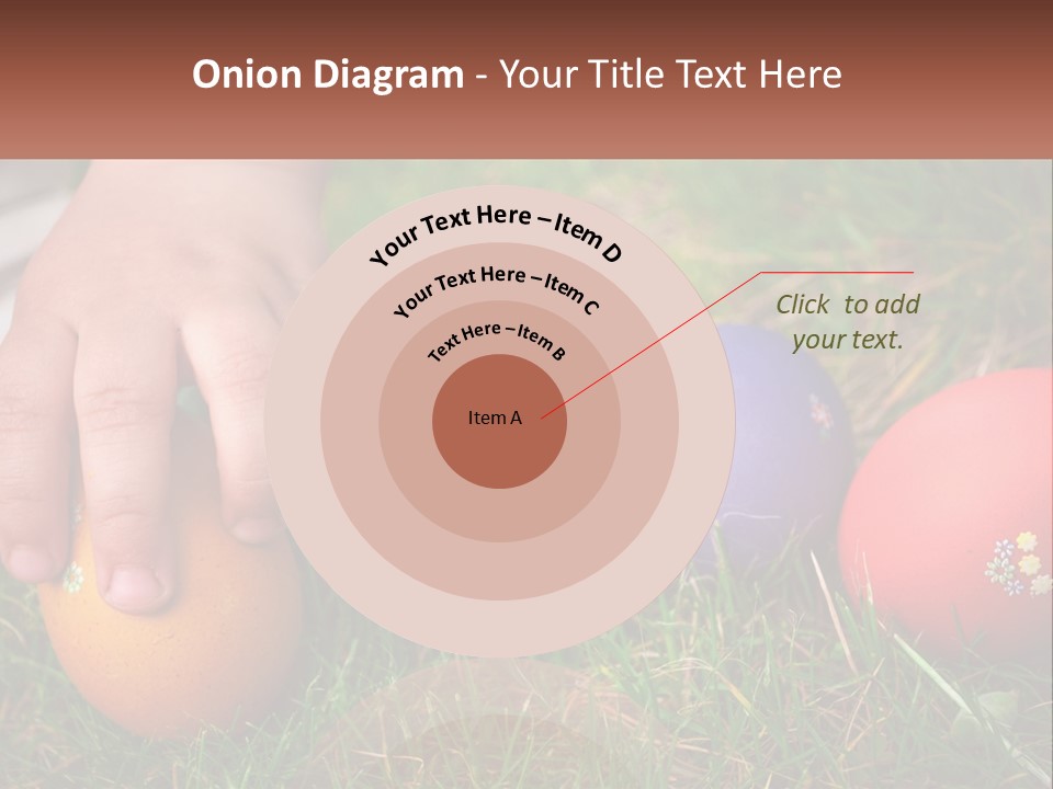 A Child's Hand Touching An Egg On The Grass PowerPoint Template