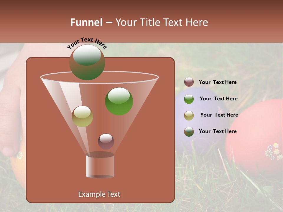 A Child's Hand Touching An Egg On The Grass PowerPoint Template