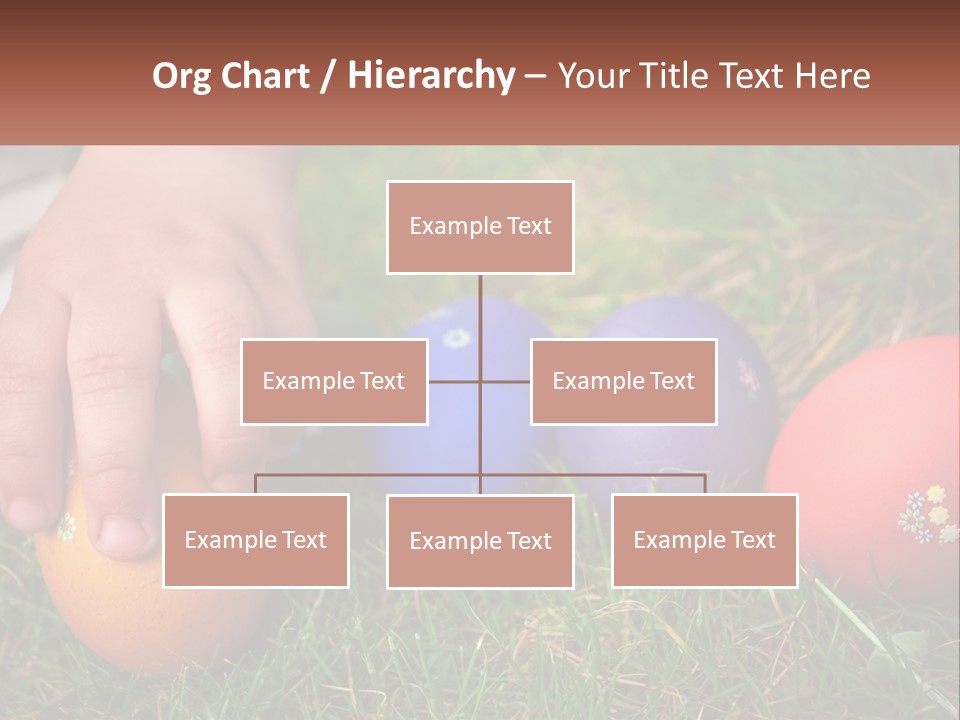 A Child's Hand Touching An Egg On The Grass PowerPoint Template