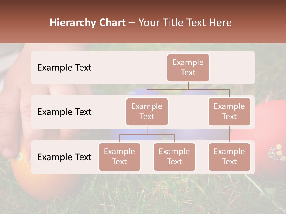A Child's Hand Touching An Egg On The Grass PowerPoint Template