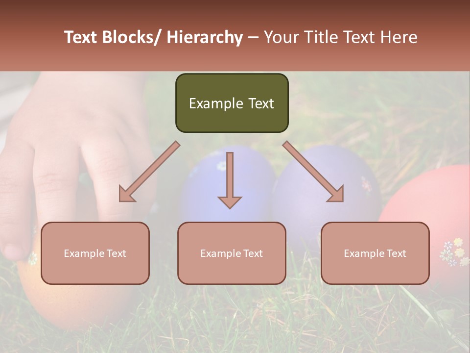 A Child's Hand Touching An Egg On The Grass PowerPoint Template