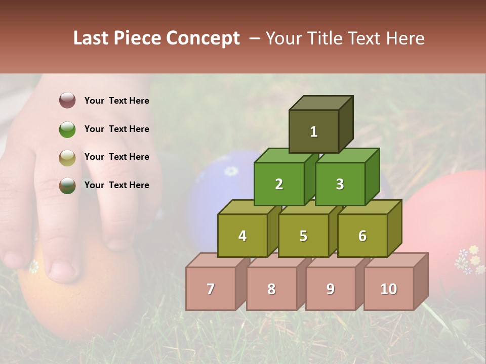 A Child's Hand Touching An Egg On The Grass PowerPoint Template