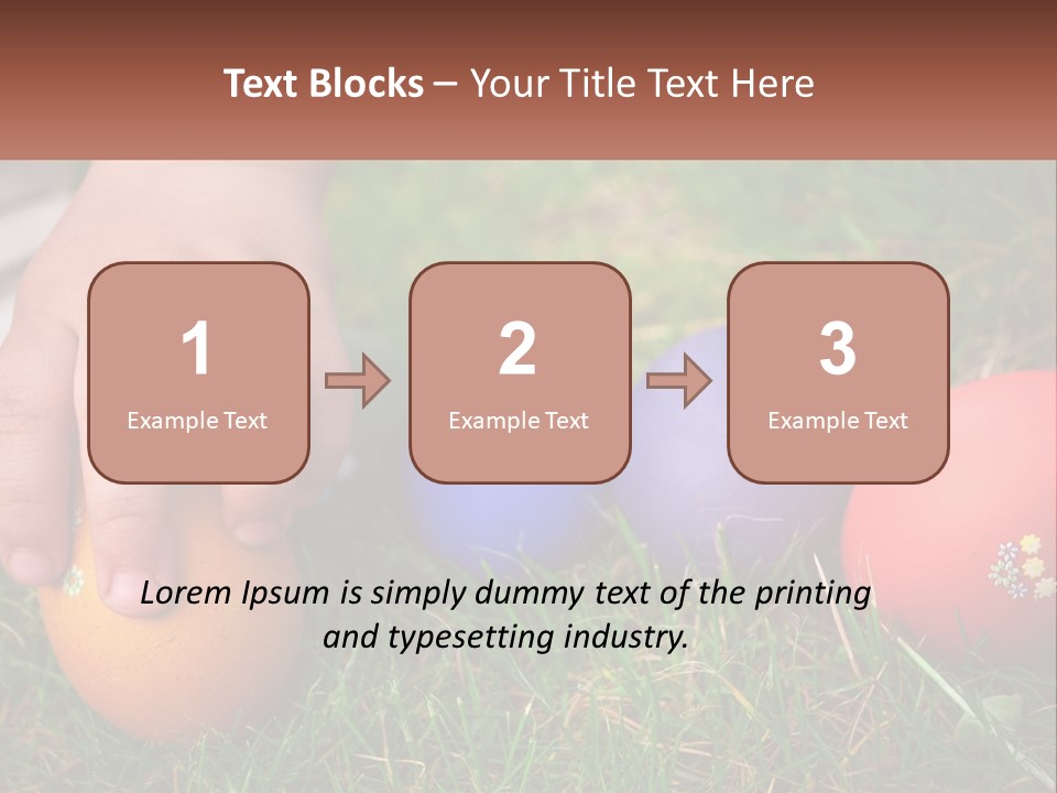 A Child's Hand Touching An Egg On The Grass PowerPoint Template