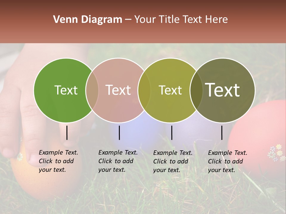 A Child's Hand Touching An Egg On The Grass PowerPoint Template