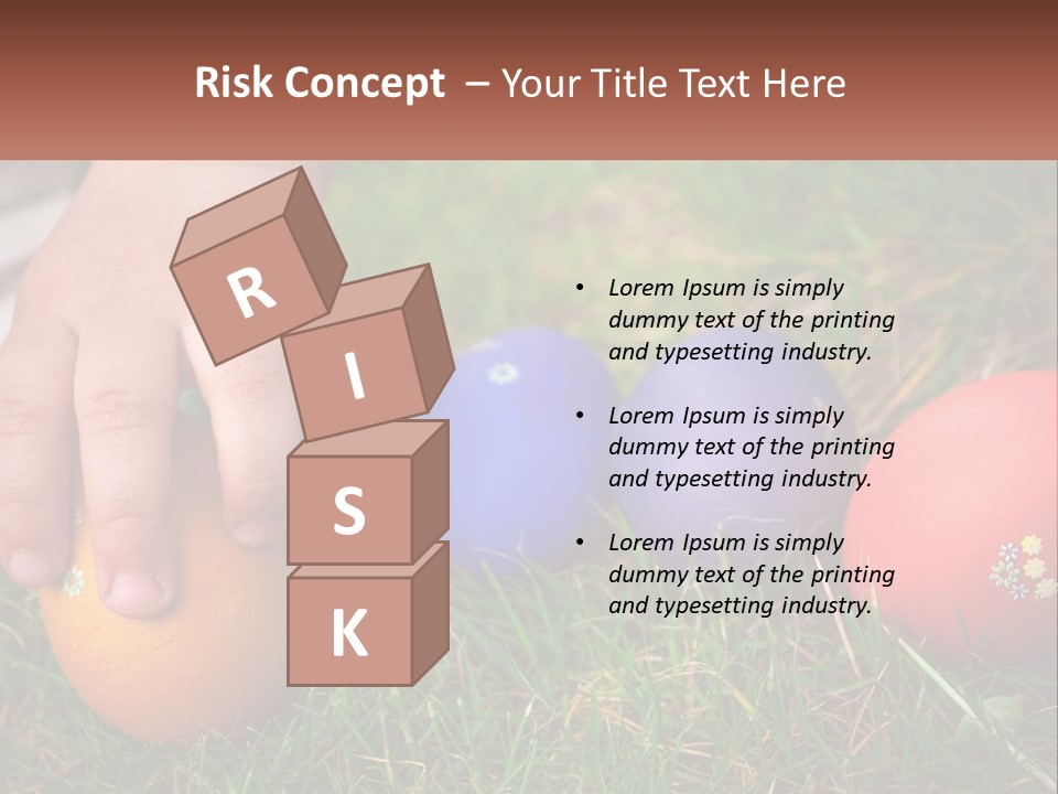 A Child's Hand Touching An Egg On The Grass PowerPoint Template