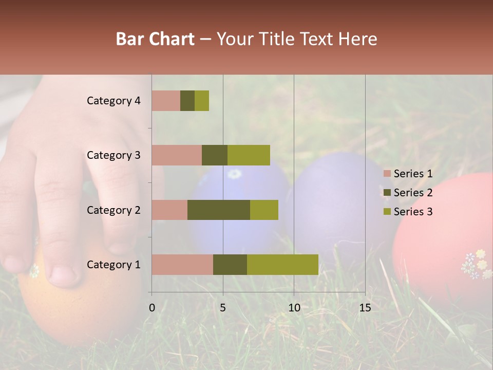 A Child's Hand Touching An Egg On The Grass PowerPoint Template