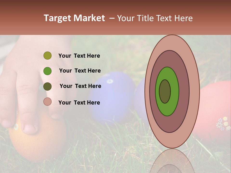 A Child's Hand Touching An Egg On The Grass PowerPoint Template
