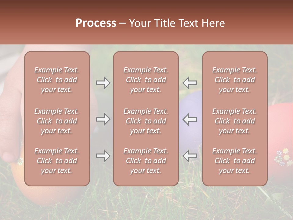 A Child's Hand Touching An Egg On The Grass PowerPoint Template