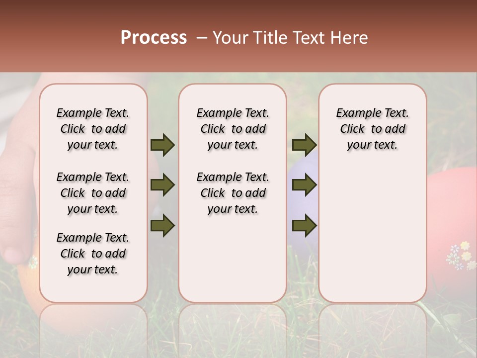 A Child's Hand Touching An Egg On The Grass PowerPoint Template