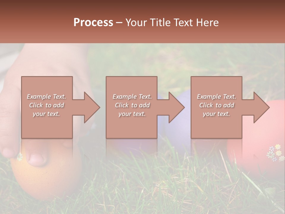 A Child's Hand Touching An Egg On The Grass PowerPoint Template