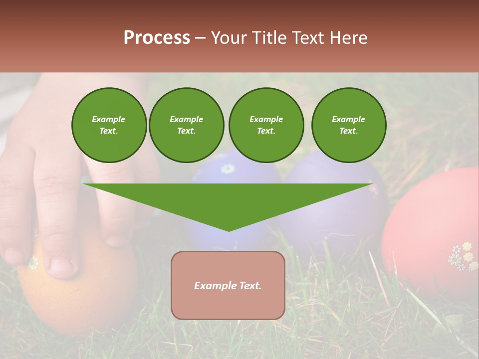 A Child's Hand Touching An Egg On The Grass PowerPoint Template