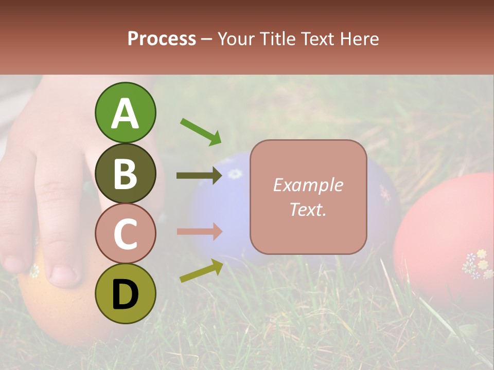 A Child's Hand Touching An Egg On The Grass PowerPoint Template