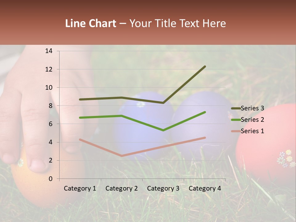 A Child's Hand Touching An Egg On The Grass PowerPoint Template