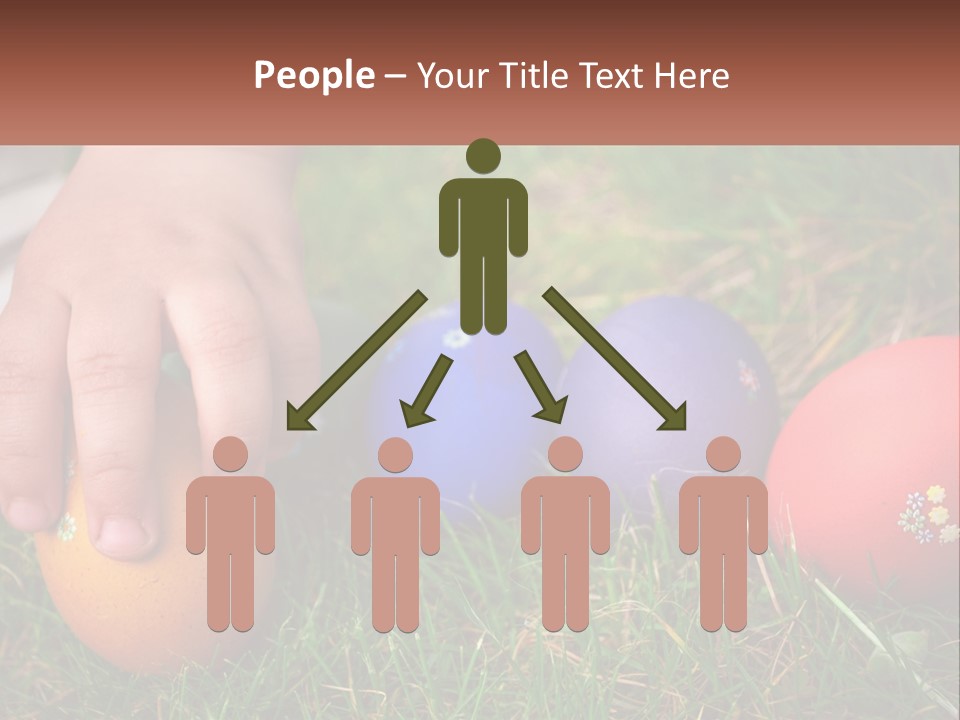 A Child's Hand Touching An Egg On The Grass PowerPoint Template