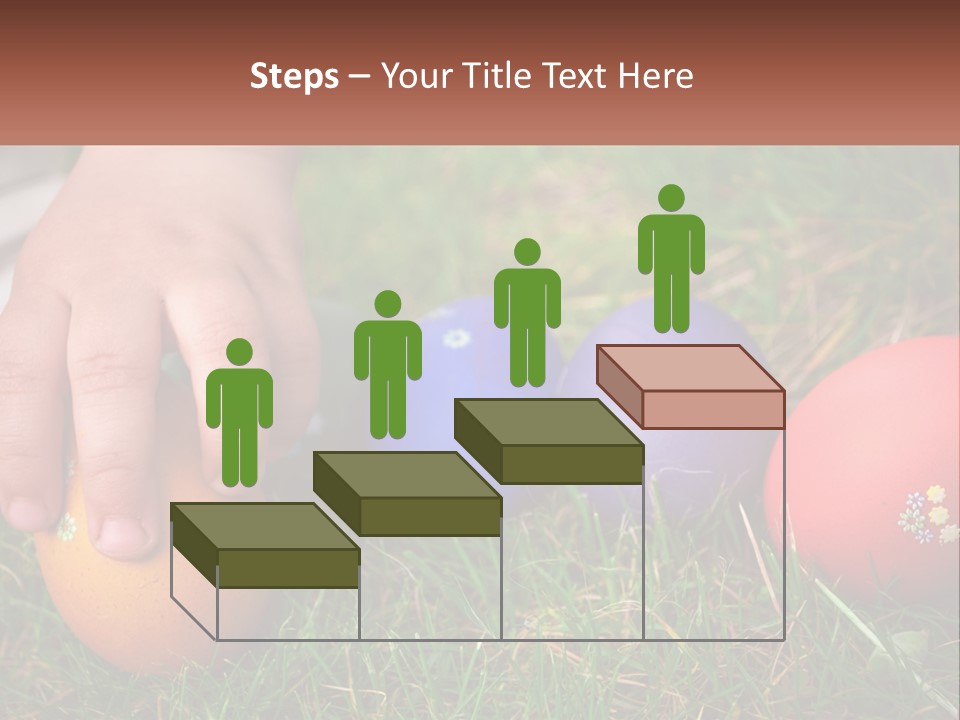 A Child's Hand Touching An Egg On The Grass PowerPoint Template