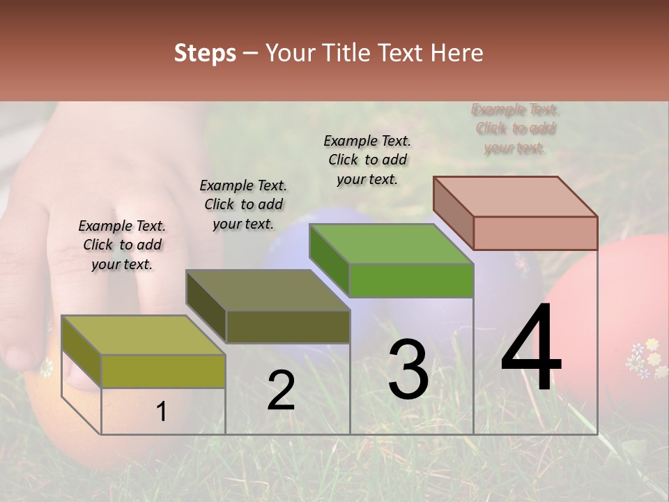A Child's Hand Touching An Egg On The Grass PowerPoint Template