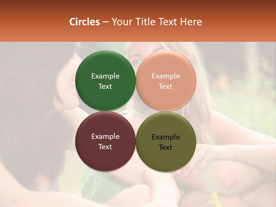 Two Women Sitting Next To Each Other Talking PowerPoint Template