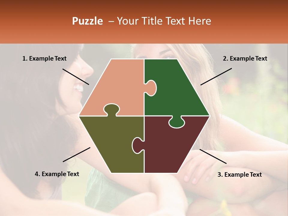 Two Women Sitting Next To Each Other Talking PowerPoint Template