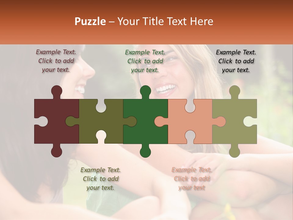 Two Women Sitting Next To Each Other Talking PowerPoint Template