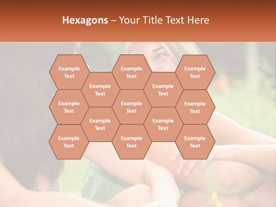 Two Women Sitting Next To Each Other Talking PowerPoint Template